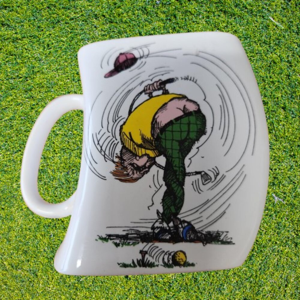 1991 Golf Gifts Inc. “Over-Swing” Mug – Twisted Square Golf Mug